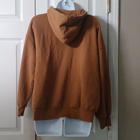 American Eagle Outfitters oversized  Carmel Brown zip up hoodie Sz XS/S NWT - Picture 4 of 6